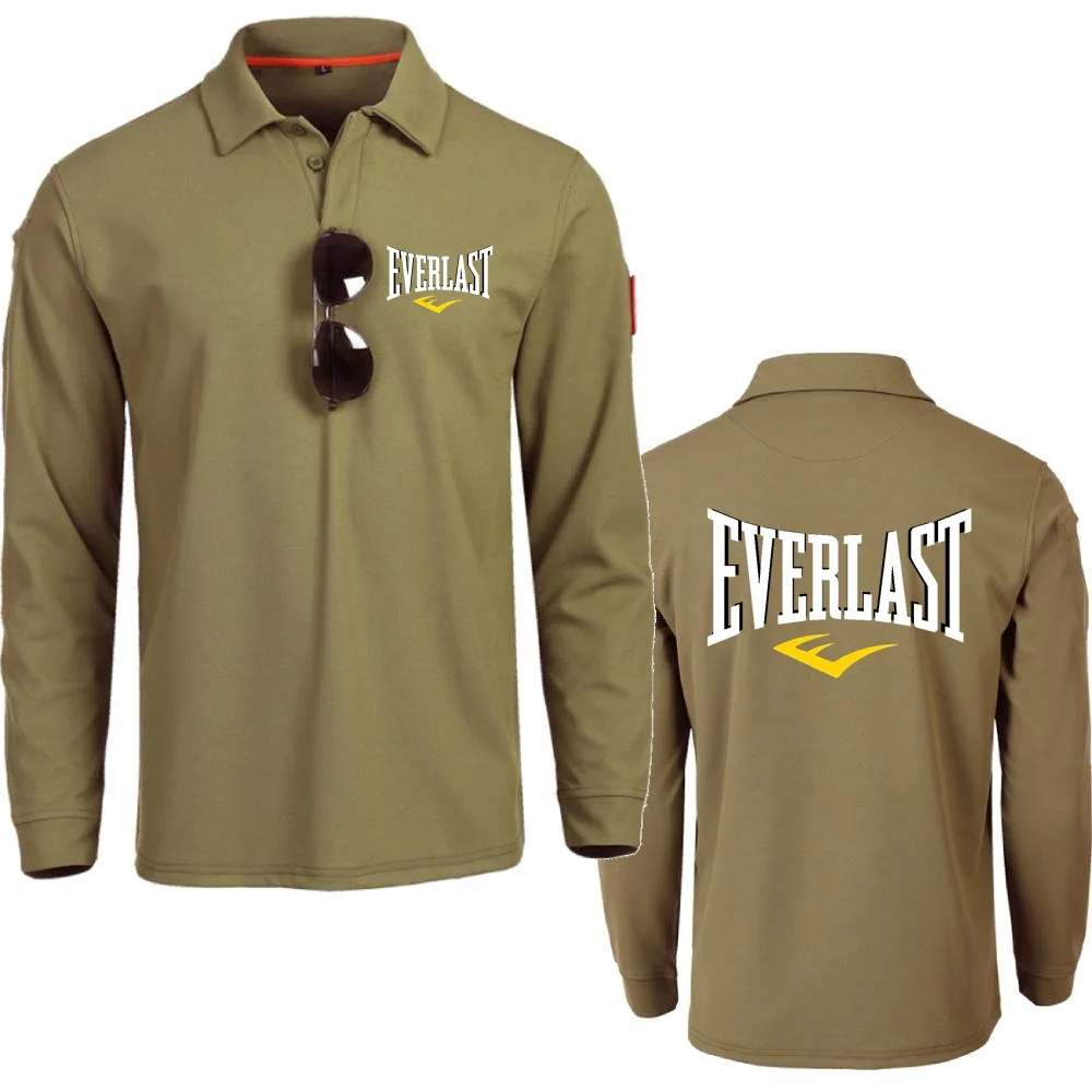 Everlast hombres POLO deportes al aire libre solapa manga larga Tops Casual Polos hombres deportes exterior camisetas tácticas