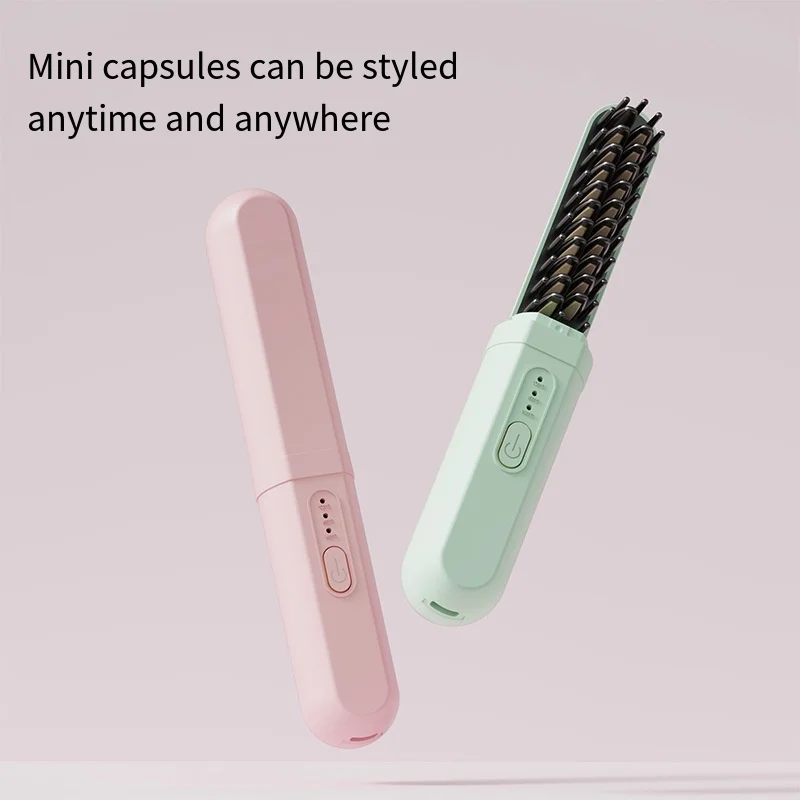 

Mini Straight Hair Comb Negative Ion Straightening Without Damaging Hair Temperature Display Anti Scalding Portable Hair Tools