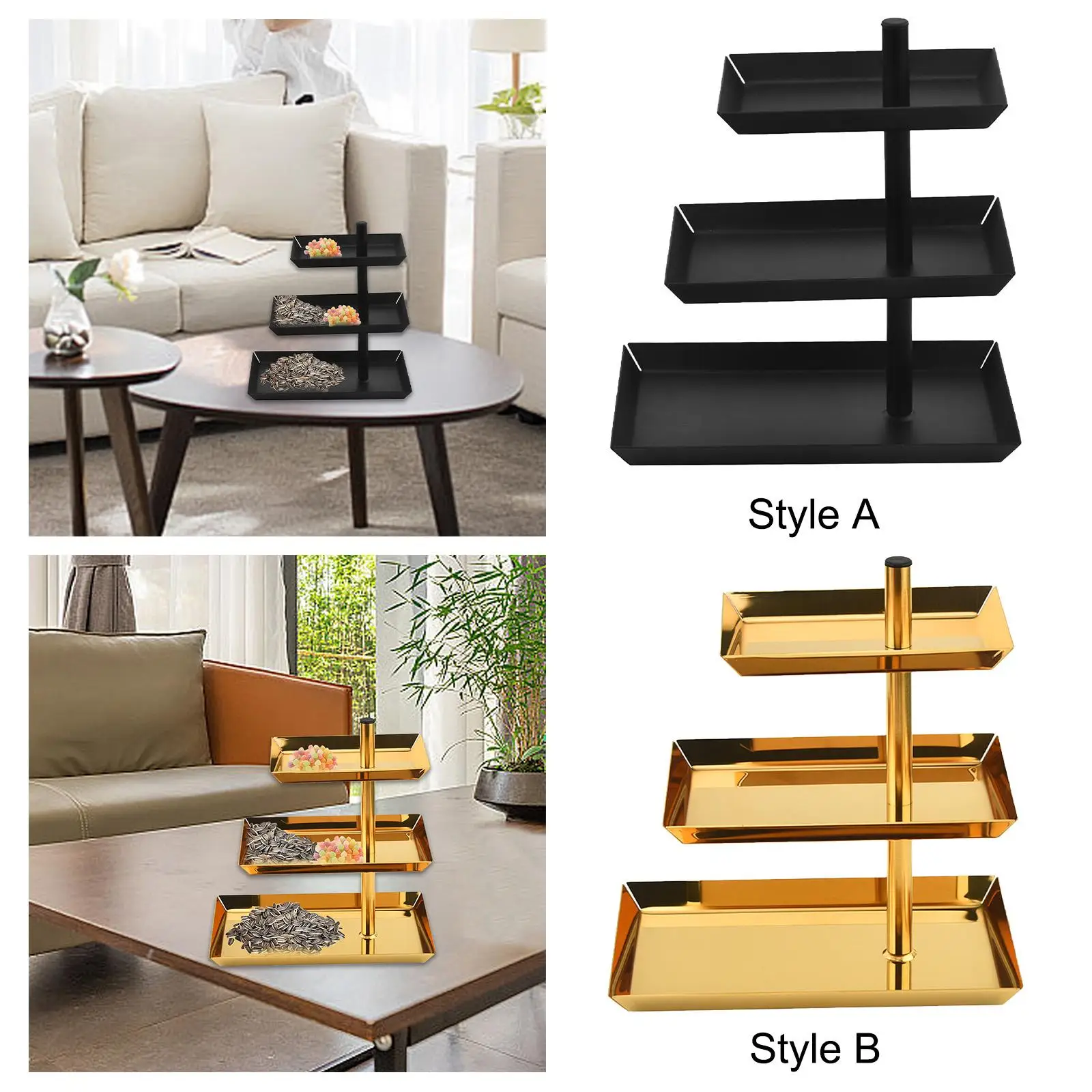 Cupcake Stand 3 Tier Stainless Steel Display Rack Presents Display Stand for Kitchen Celebration Supplies Anniversary Banquet