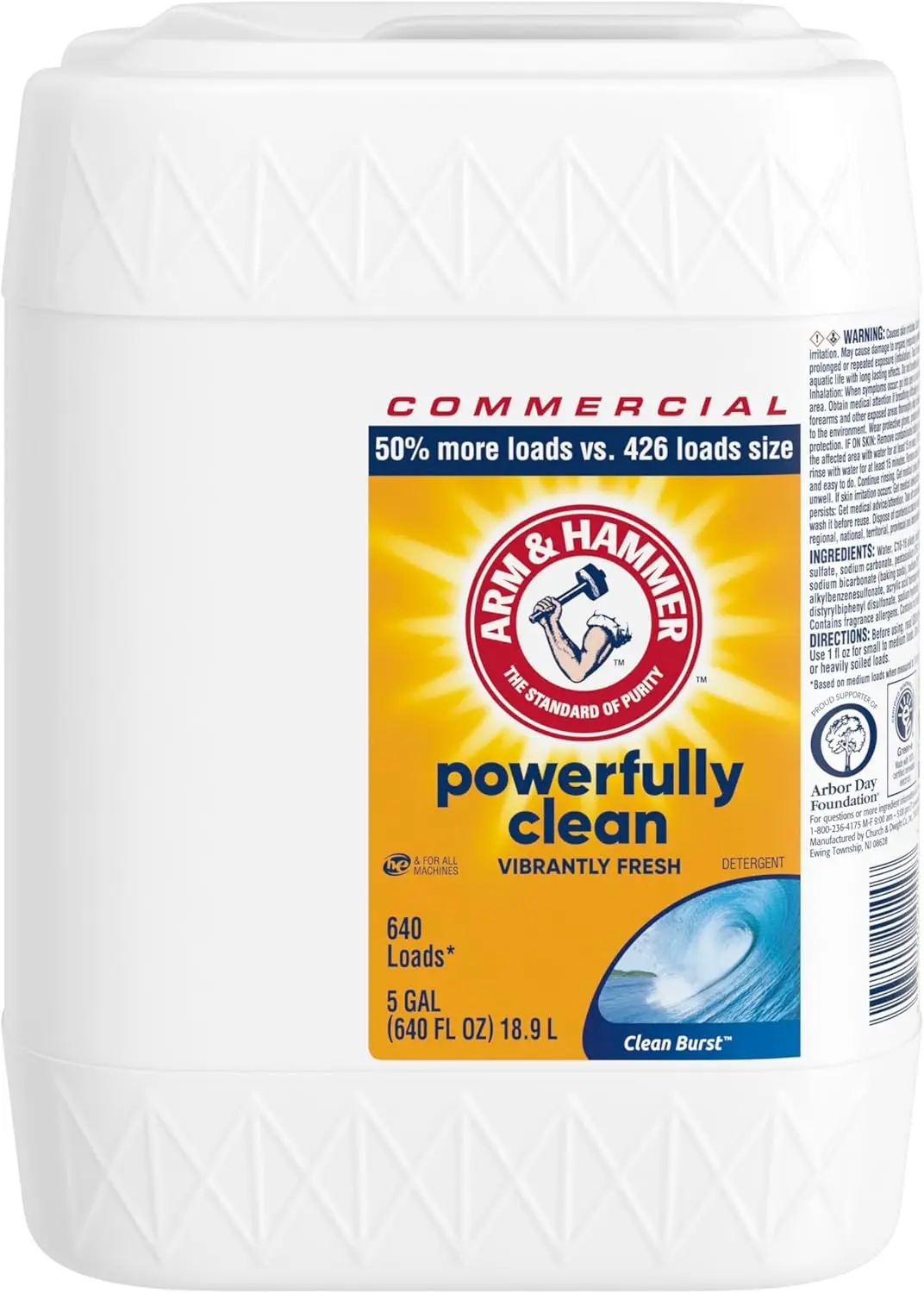 

Professional-grade liquid laundry detergent with cleaning pods, 5-gallon bottle (1 bottle) provides 640 washes.