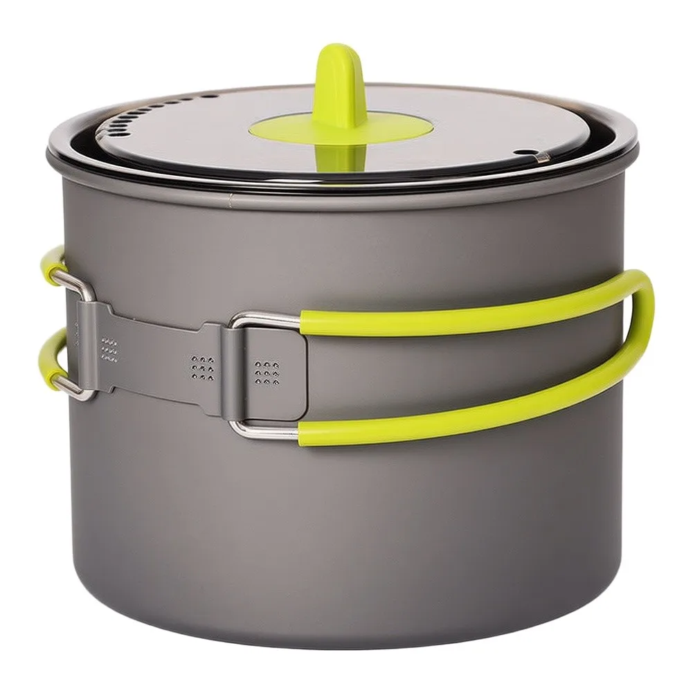 1 2L Hard Aluminum For Camping Pot with Foldable Handle and Flat Bottom for Stable Outdoor Cooking Experience 1