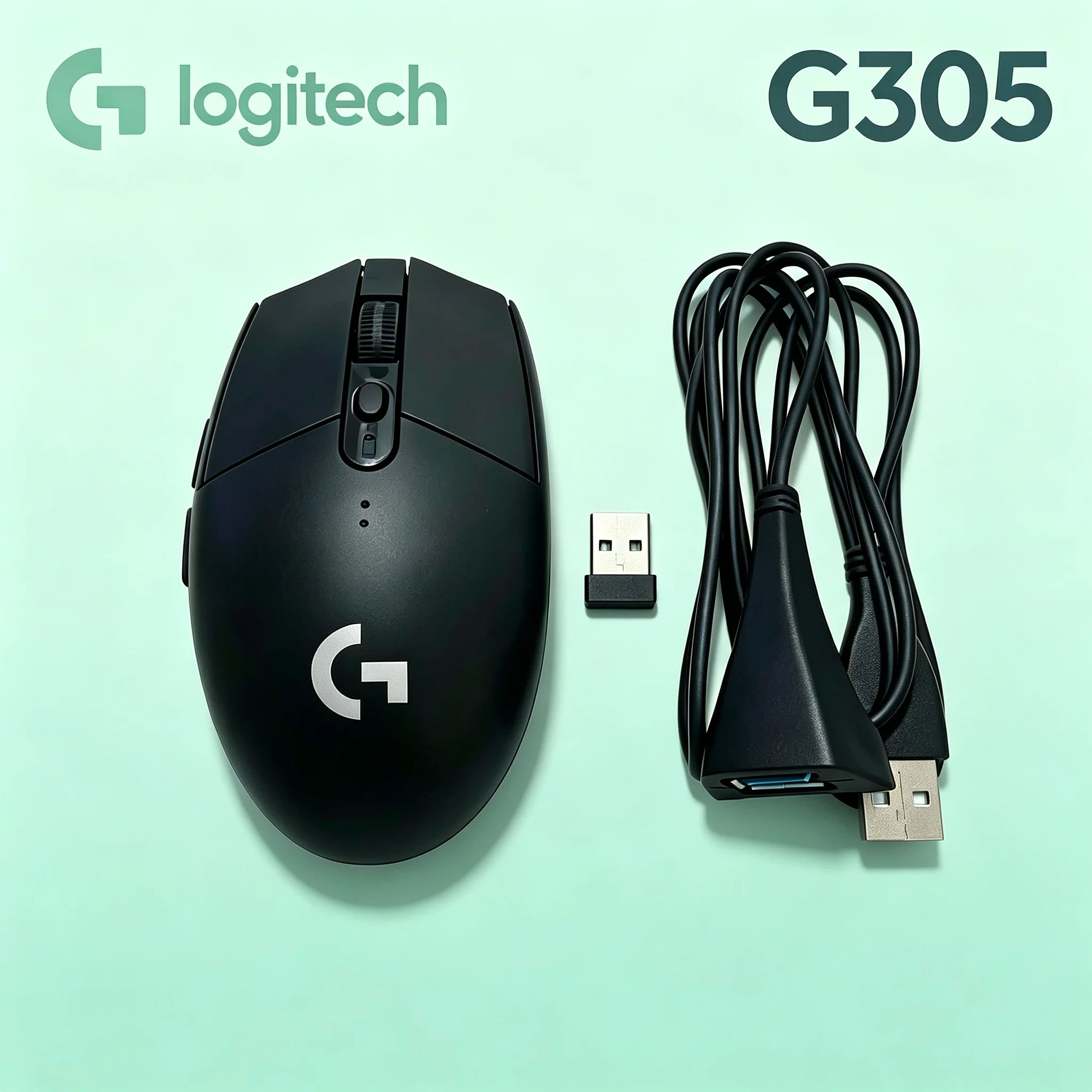 Logitech G305 LIGHTSPEED Light‑Weight Wireless Gaming Mouse, USB Extension Cable For Better Stable Connection, Great For PUBG CS