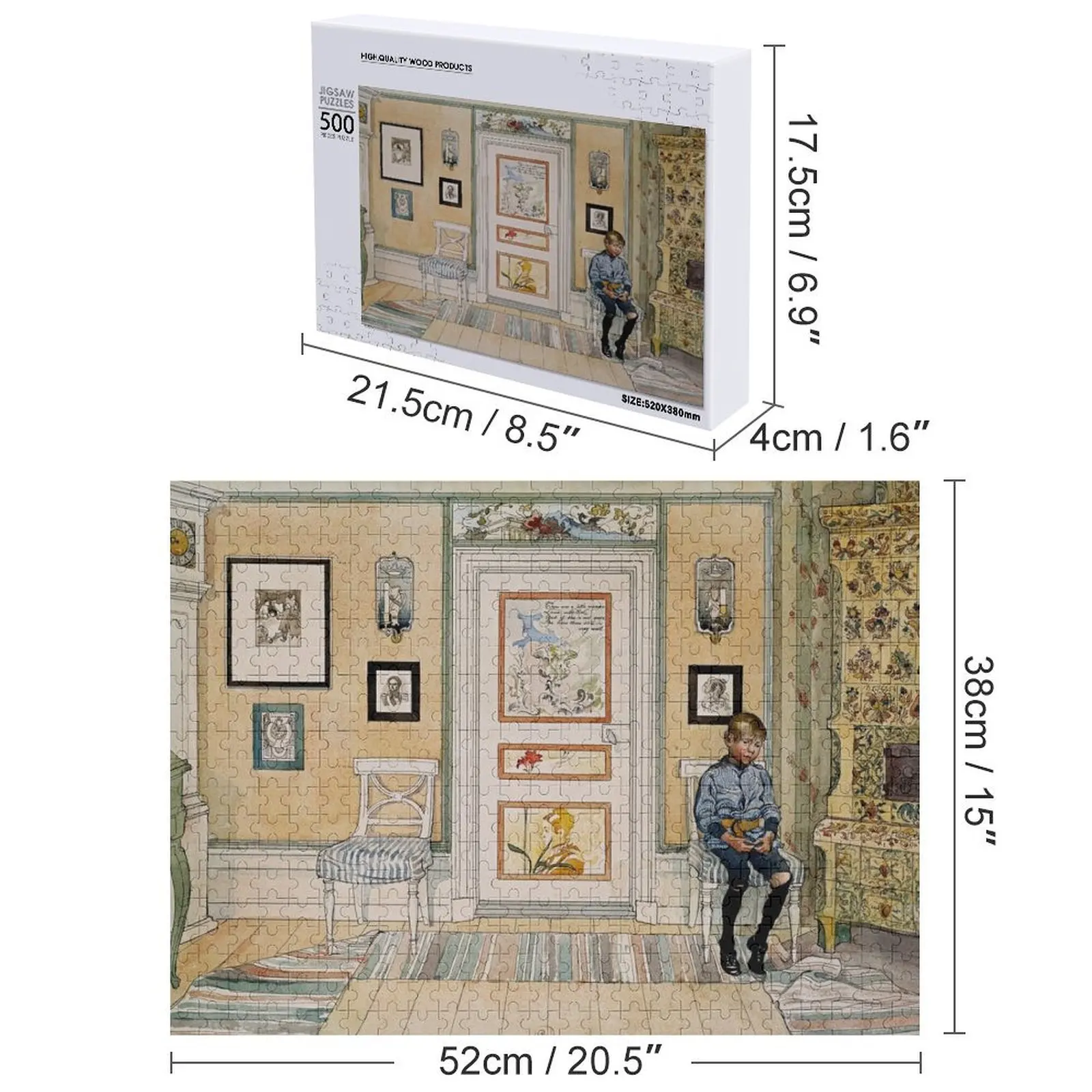 In the Corner - Carl Larsson Jigsaw Puzzle Puzzle personalizzato regalo in legno