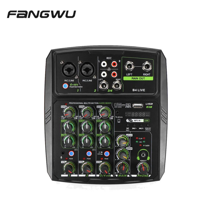 

Горячая распродажа: 4-канальный DJ-микшер для звука и видео, аудиомикшер для KTV