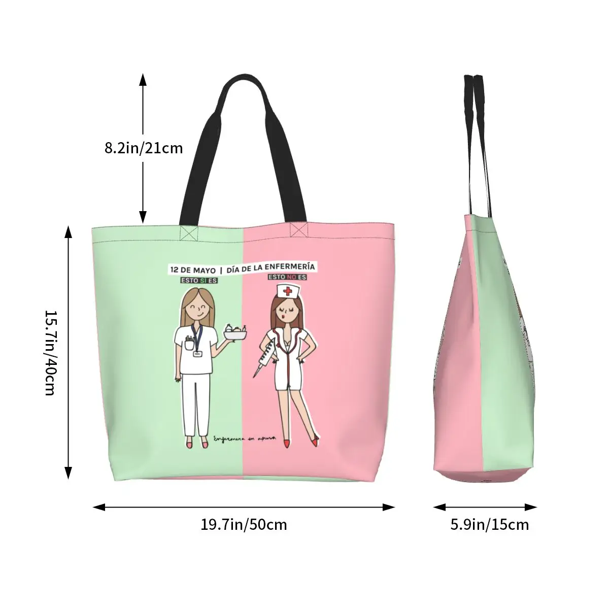 Fashion Unisex Enfermera En Apuros Nurse Tote Shopping Bag Large Capacity Merch Tote Bags Large