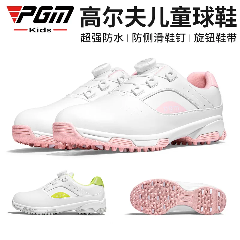 

PGM Golf Children's Shoes Teenage Boys and Girls' Shoes Knob Laces Waterproof and Non slip Golf Sports Shoes