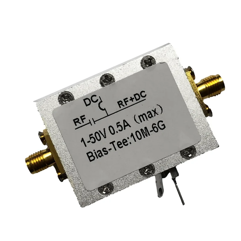 RF Blocker Bias Coaxial Feed Bias Tee 10MHz-6GHz Broadband Radio Frequency Microwave Coaxial Bias Antenna Analyzer