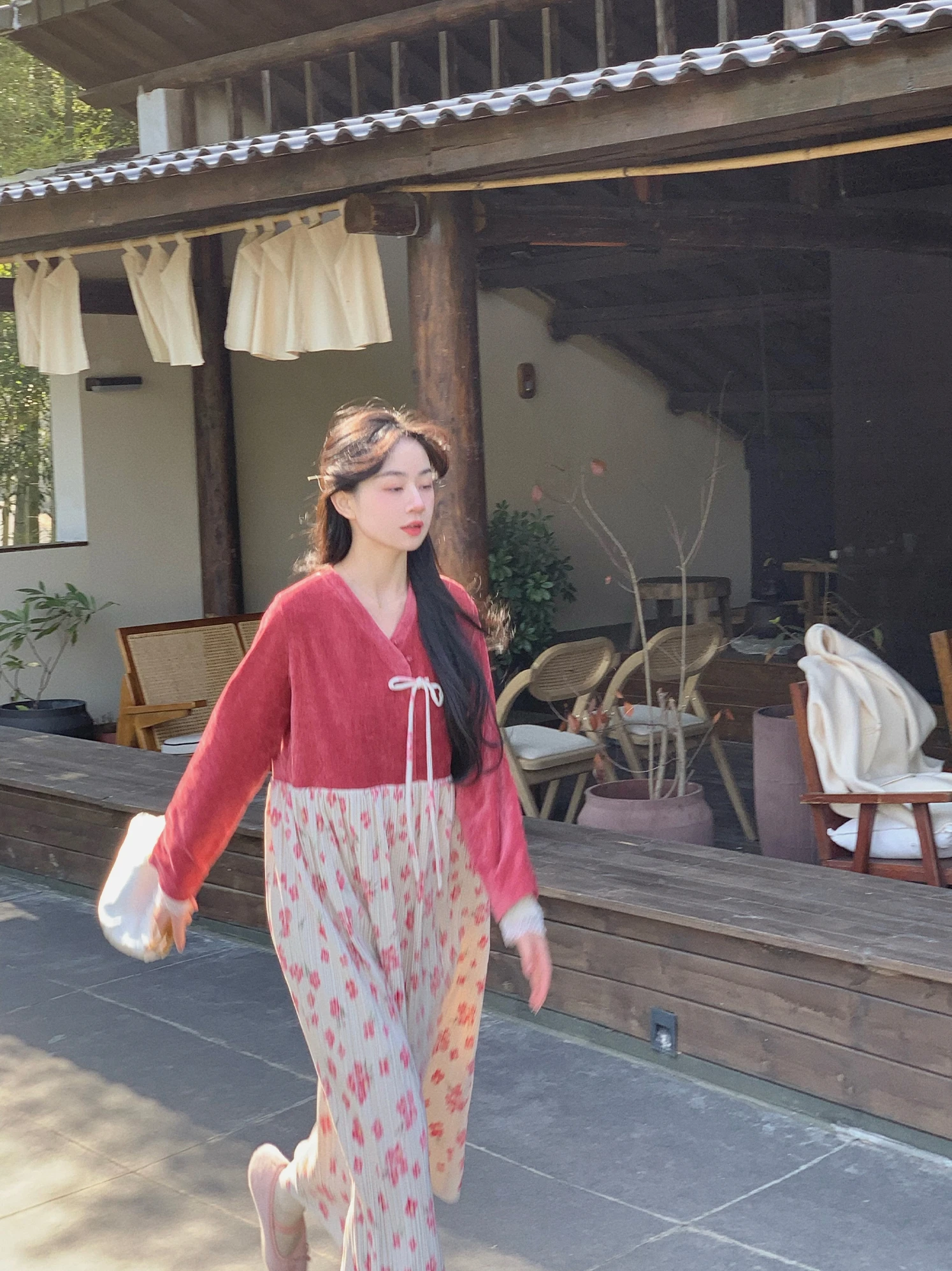 

Новая китайская коллекция: ранневесенний комплект из двух предметов в стиле тангуань, вдохновленный ханьфу, с топом и юбкой, коллекция Sweet Sle Spring