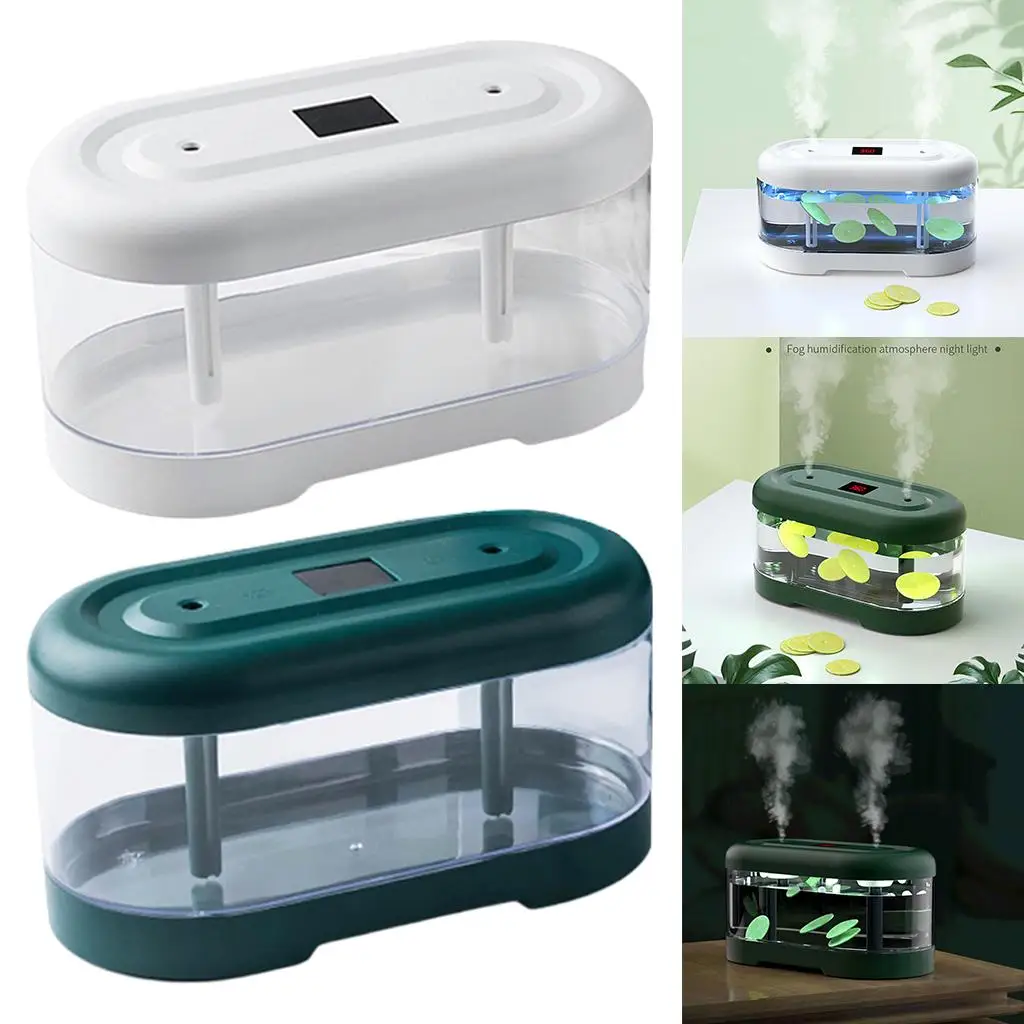 Double Spray Air Humidifier USB Rechargeable Colorful LED Light Home Desk Air