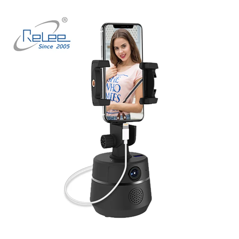 

Automatic Robot Cameraman Face Recognition Tracking Smart Selfie Stick Auto Live Camera Stabilizer Gimbal Rotation Phone Holder