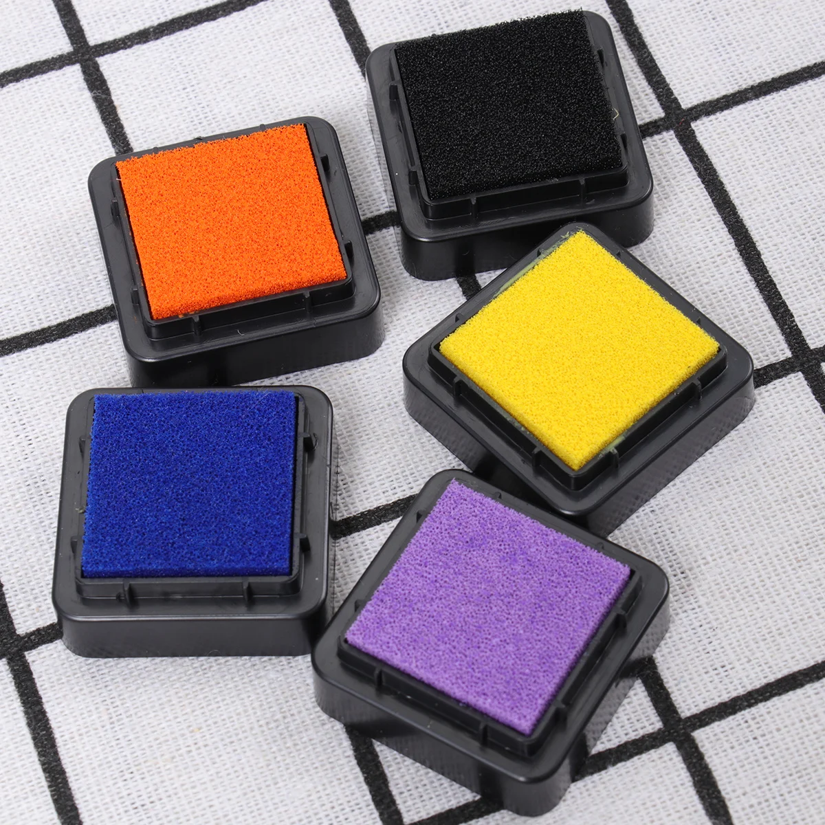 5Pcs Ink Pads Finger Painting Water Soluble Quick Dry Rainbow Colors DIY Stamp Pads Kids Fingerprint Art Non Smudging