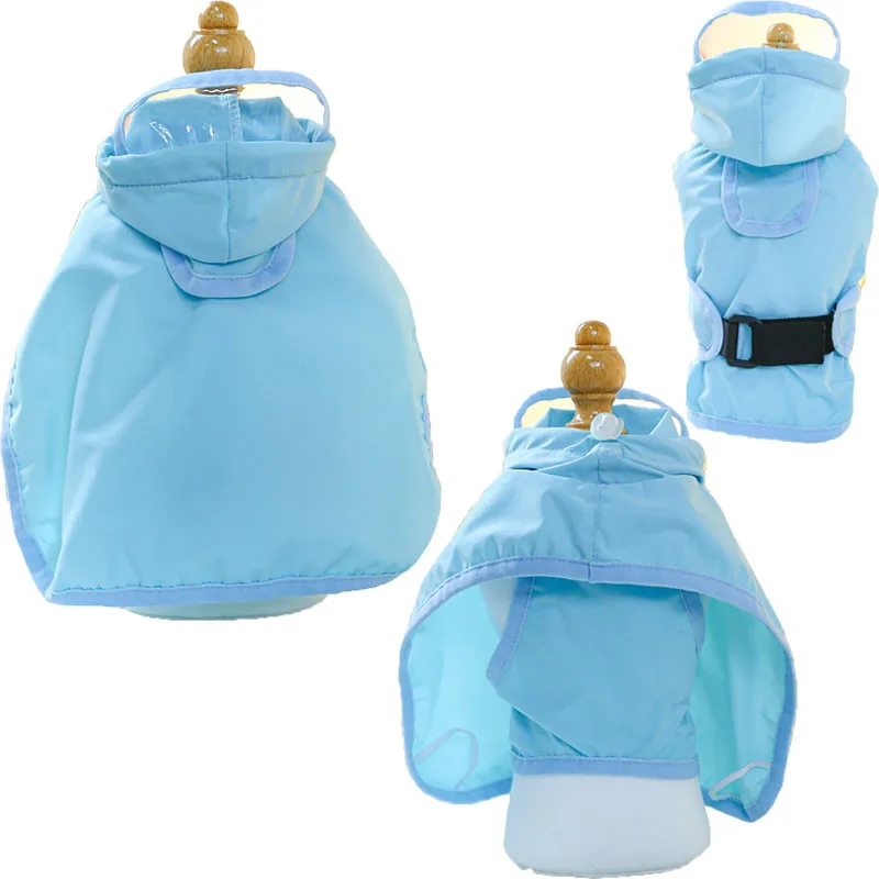 

Dog Raincoat Blue Pet Clothes Waterproof Jacket Wrapped Belly Rain Coat Hooded Rainwear Small Dog Rain Poncho Cloak Chihuahua XS