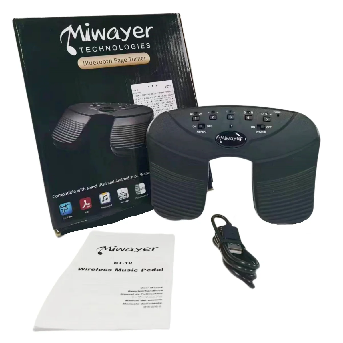 Draadloze Pagina Turner Pedaal Draagbare Muziek Pagina Draaier Voor Tablets Smartphones Bt Foot Page Turner Oplaadbare & Anti-Slip Pad
