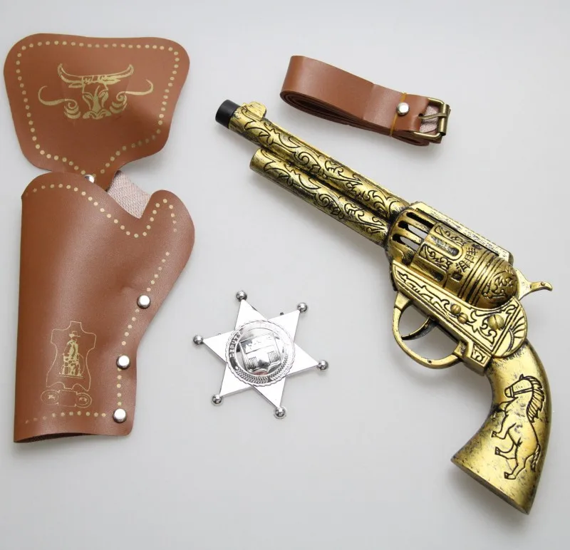 Masquerade Ball Props Retro Western Cowboy Gun Adults and Children Toy Weapon Holster Belt Chapter Plastic Sea Gun