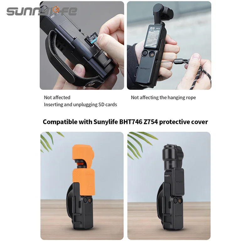 Sunnylife Hand Band For DJI Osmo Pocket 3 Portable Protective Case Lanyard Expansion Frame Accessories Cold Shoe Handle Cover