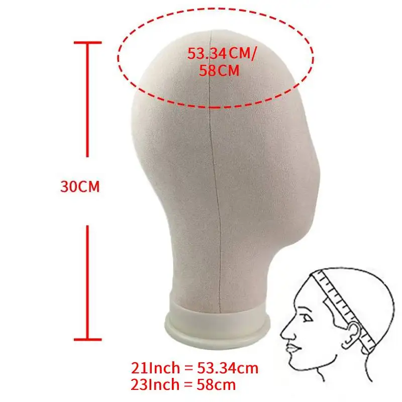 Голова-манекен из холщовой ткани, манекен для тренировок, голова-манекен для стайлинга, голова-манекен, Женская флокирующая голова с шапочкой для парика