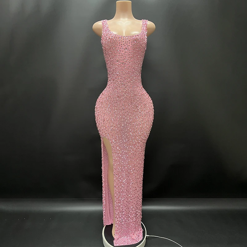 2025 Elegant Luxury Crystal Party Dress Birthday Celebration Dress Bride Sexy slit Prom Dress Mother Formal Grand Party Dress