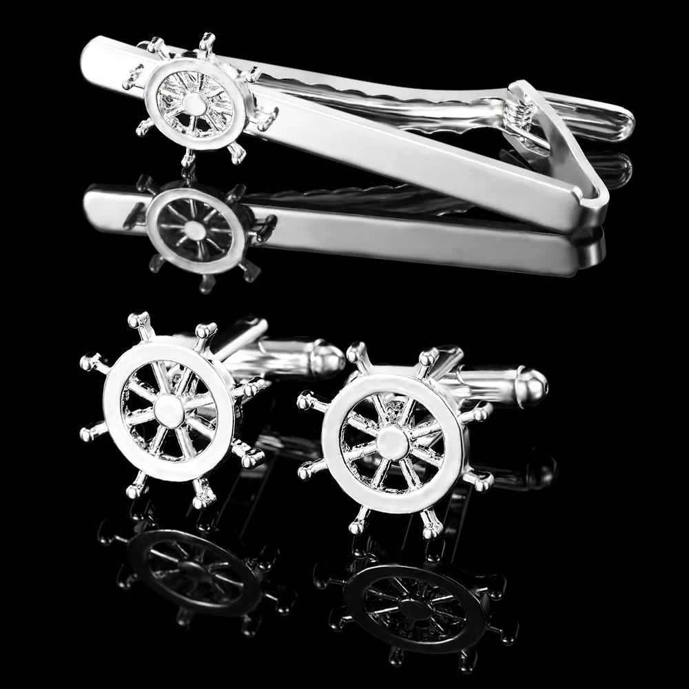 Boat Anchor Men\'s Cufflink Tie Clip Set Birthday Anniversary Father\'s Day Gift