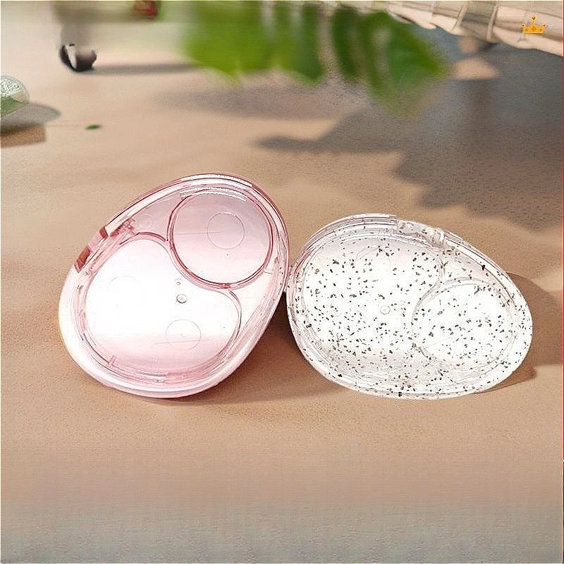 10PCS 5.5g Dual-Color Blush Compact Transparent, Flip-top Organizer for Highlighter Concealer Eyeshadow