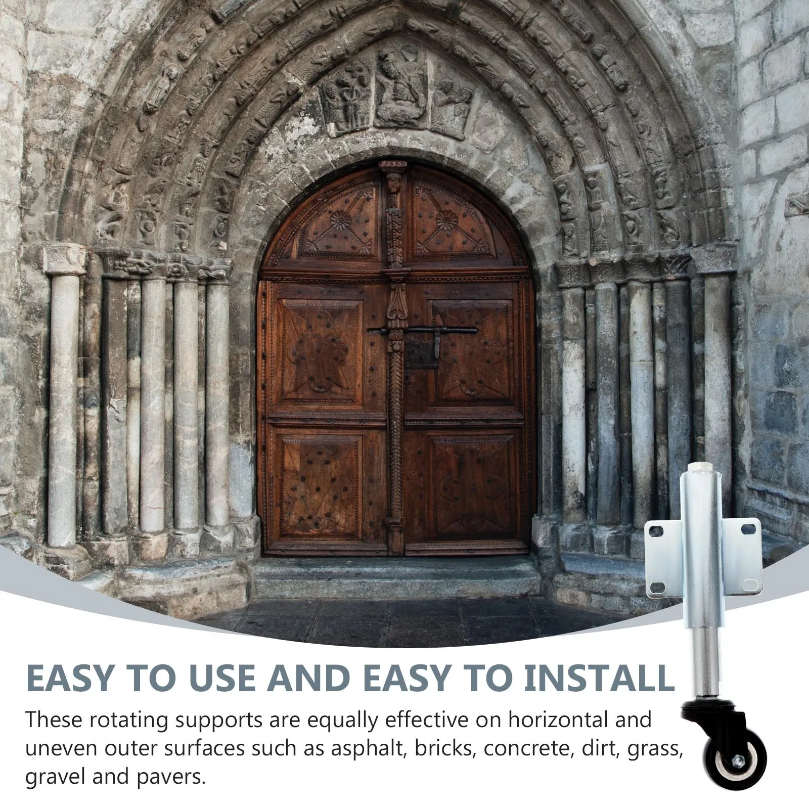 

Inch Pu Gate Pu Swivel Caster Wheel Spring Loaded Swivel Caster For Iron Door Outdoor Use On Concrete Grass Gravel