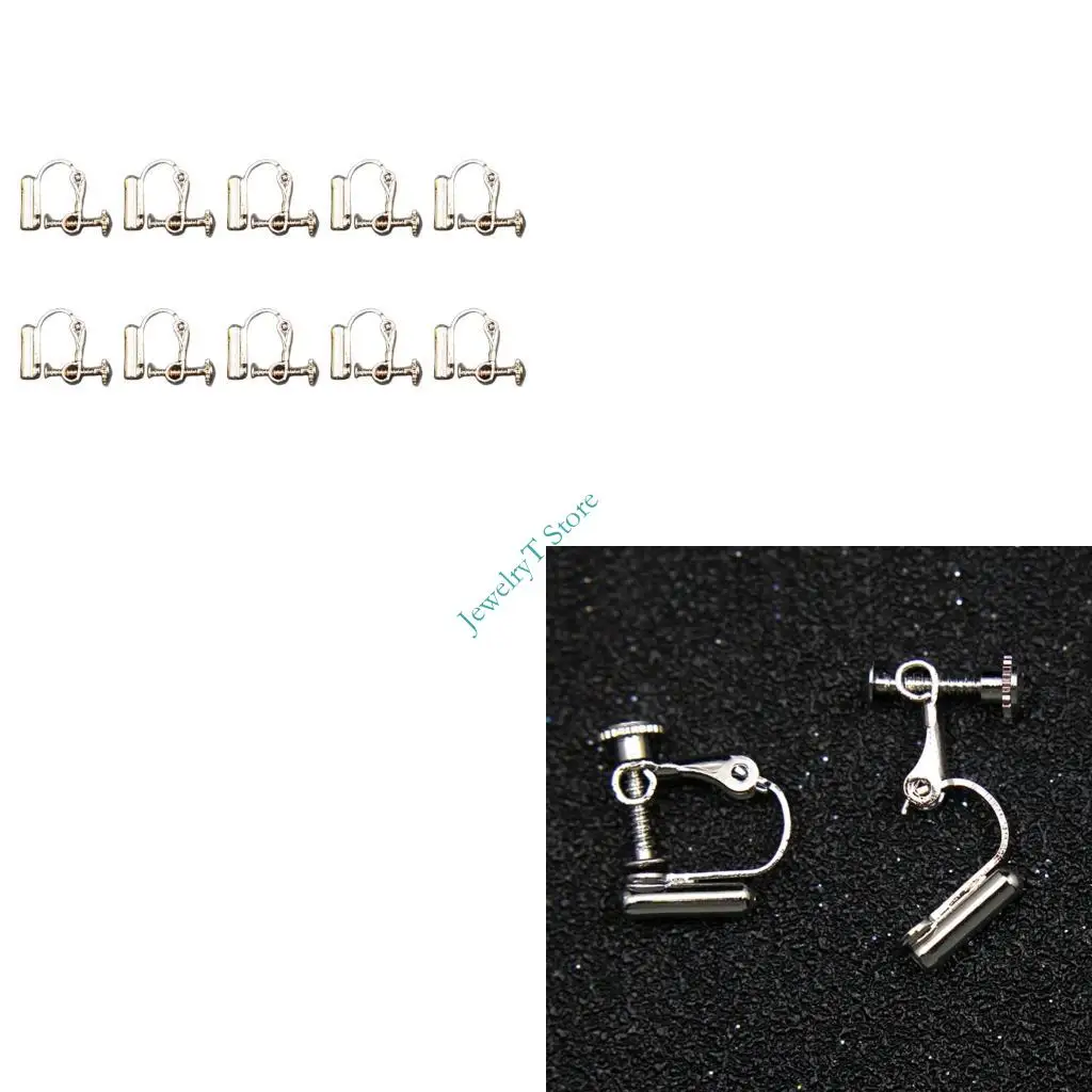 LX9D Interchangeable U Shaped Screw Ear Clip Adapter for Multiple Styles Earrings and Craft Projects