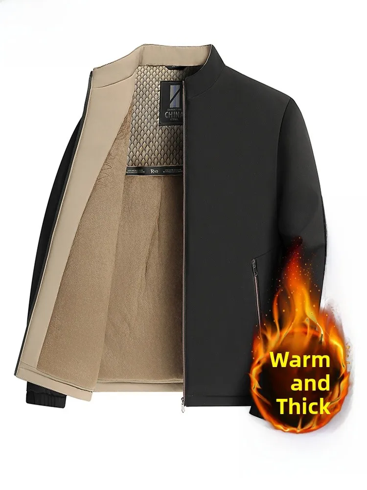 

TUCANO Brand 2025 New Mid-aged Men's Fce-lined Casual Stand Collar Small Cotton Jaet Dad Clothes Loose Fit Outdoor Wear