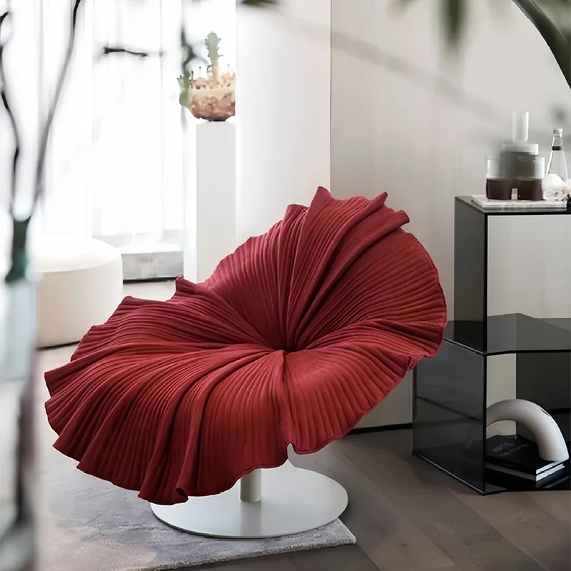 

Nordic designer art simple lotus leaf shape flower sofa creative niche