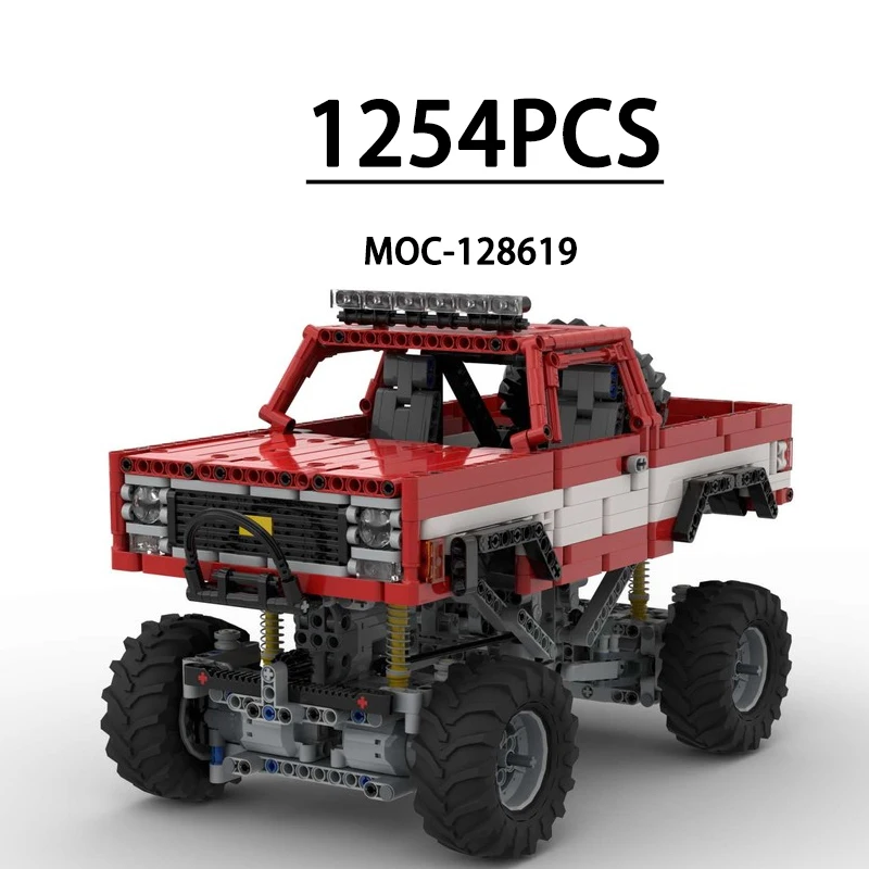 MOC-128621 Building Blocks Off-Road Vehicle Tractor Chassis Vehicle Model 1254 Pieces Children's Christmas and New Year Toy Gift