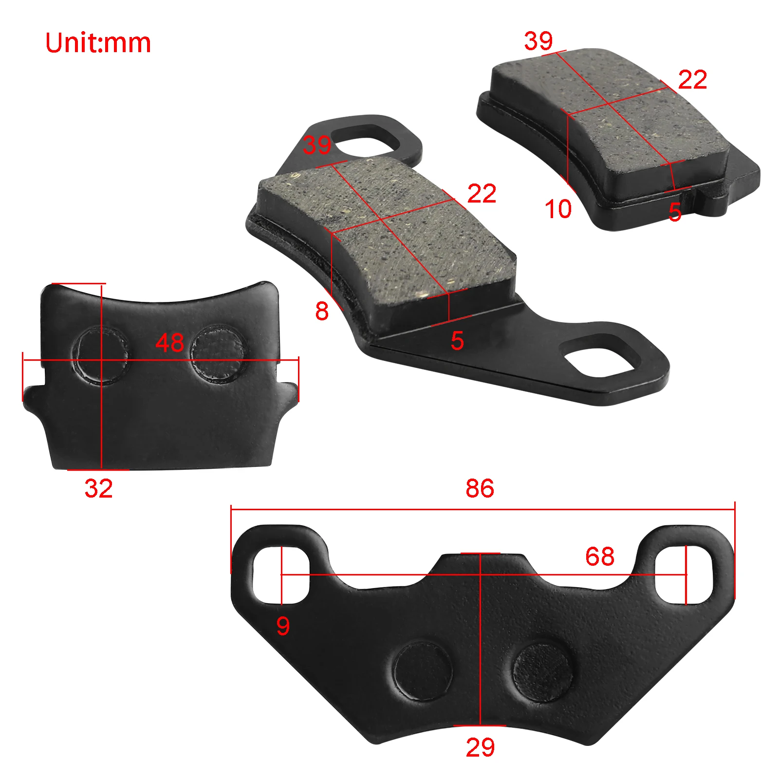 Rear Disc Brake Pads for 125cc 110cc 90cc 70cc 50cc Tao Tao Coolster Chinese ATV Quad 4-Wheeler Go Kart Motorcycle Parts