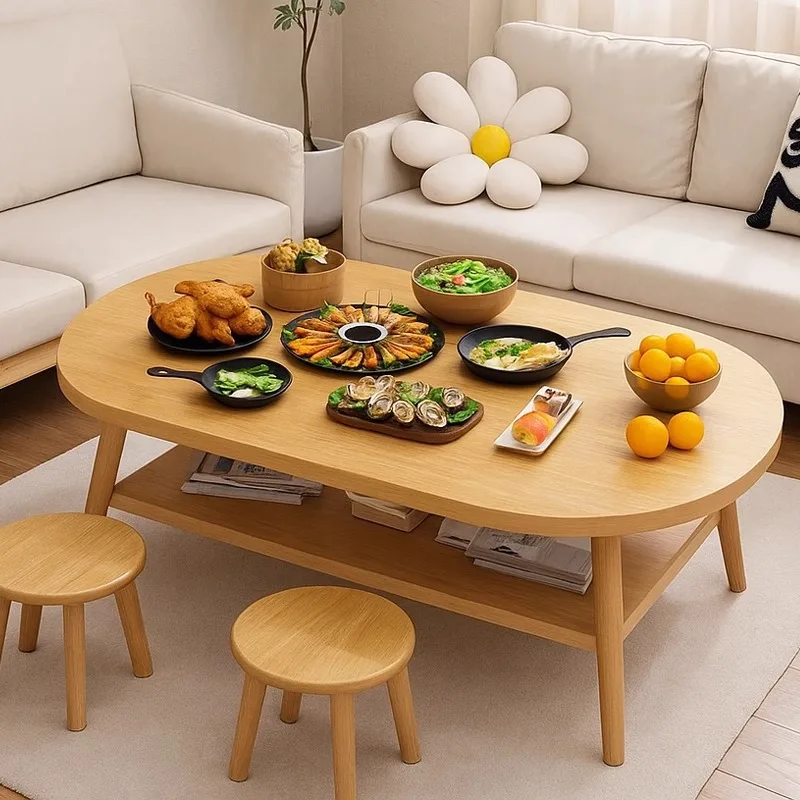 โต๊ะอาหารขาไม้จริง สำหรับบ้านเช่าขนาดเล็ก อพาร์ทเมนท์