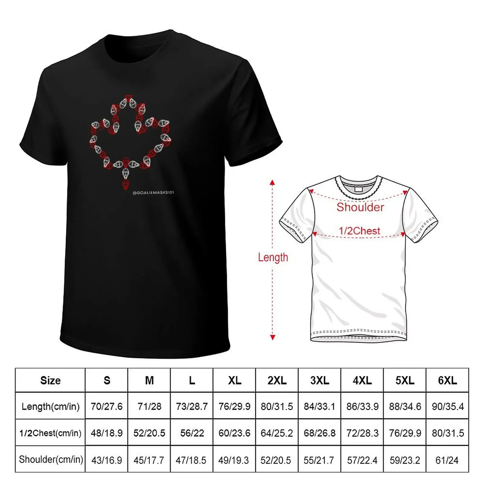 Canadian Goalie Mask Maple Leaf T-Shirt funny gifts Blouse oversized graphic tee plus size clothes mens tall t shirts