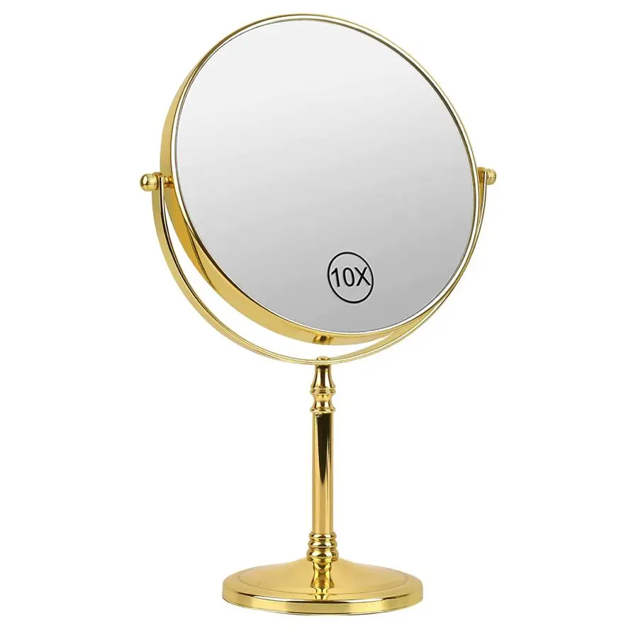 

Зеркало с 8-кратным увеличением, 10-кратное увеличение, большое настольное двустороннее поворотное косметическое зеркало с хромированной отделкой
