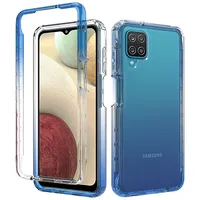Candy Color Transparent Case for Samsung Galaxy A12 / M12 Shockproof Protection Funda Capa Hybrid Shell Dual Layer Cover