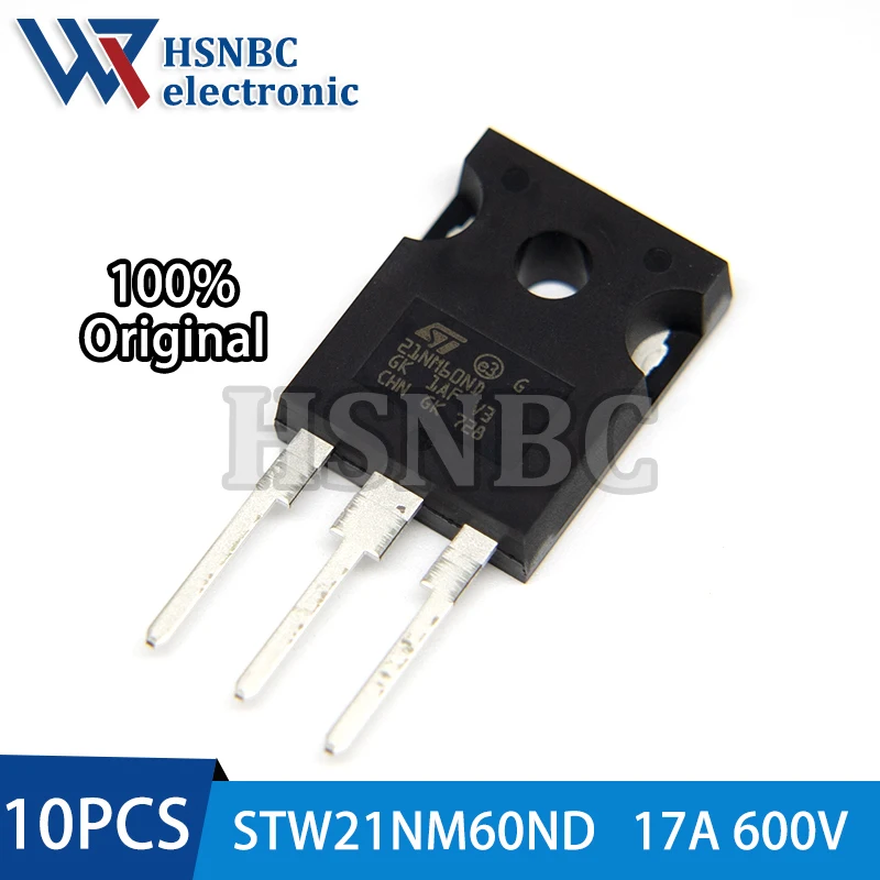 10PCS STW21NM60ND 21NM60ND TO-247 17A 600V N-channel Power MOSFET Transistor 100% New Original