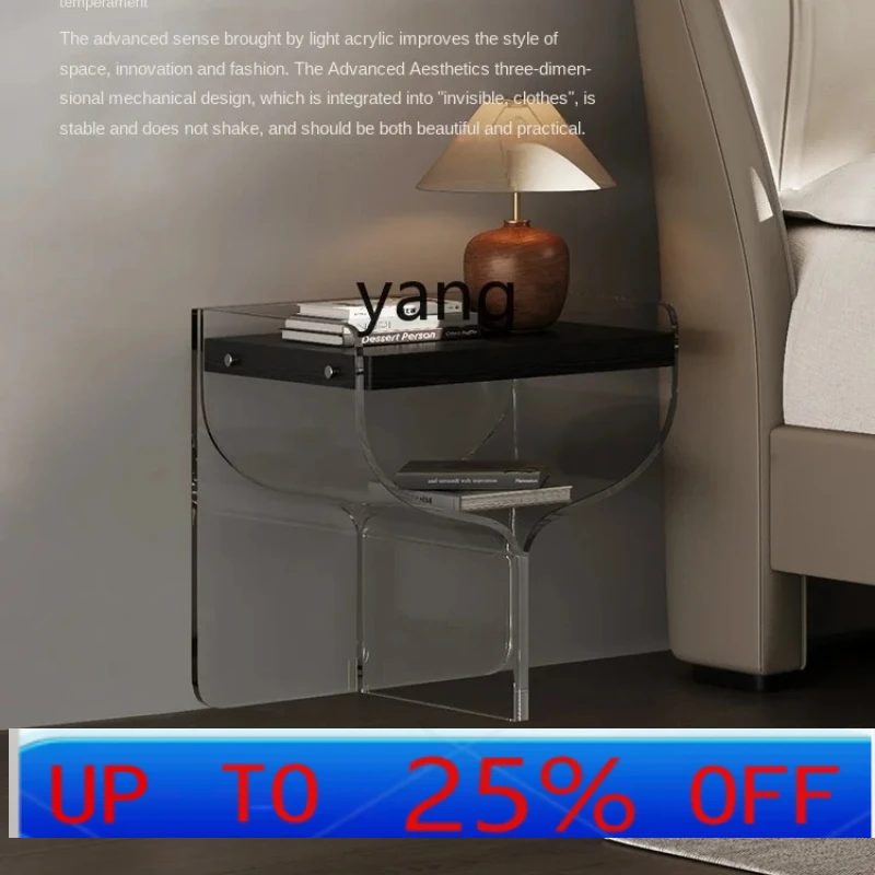 

lh Acrylic Suspension Transparent Bedside Table Small Apartment Art Designer High-End Bedroom Retro Side Table