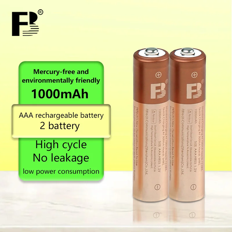 FB 1.2V Rechargeable Battery AAA 1000mAh Ni-Mh Battery Charger Set for Toys Microphone Remote Control