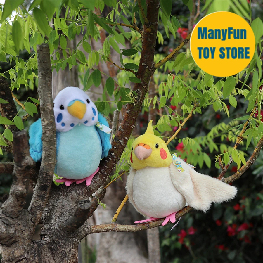 Budgerigar Cockatiel Parrot High Fidelity Anime Cute Plushie Budgie Bird peluche animali realistici simulazione bambola di pezza Kid