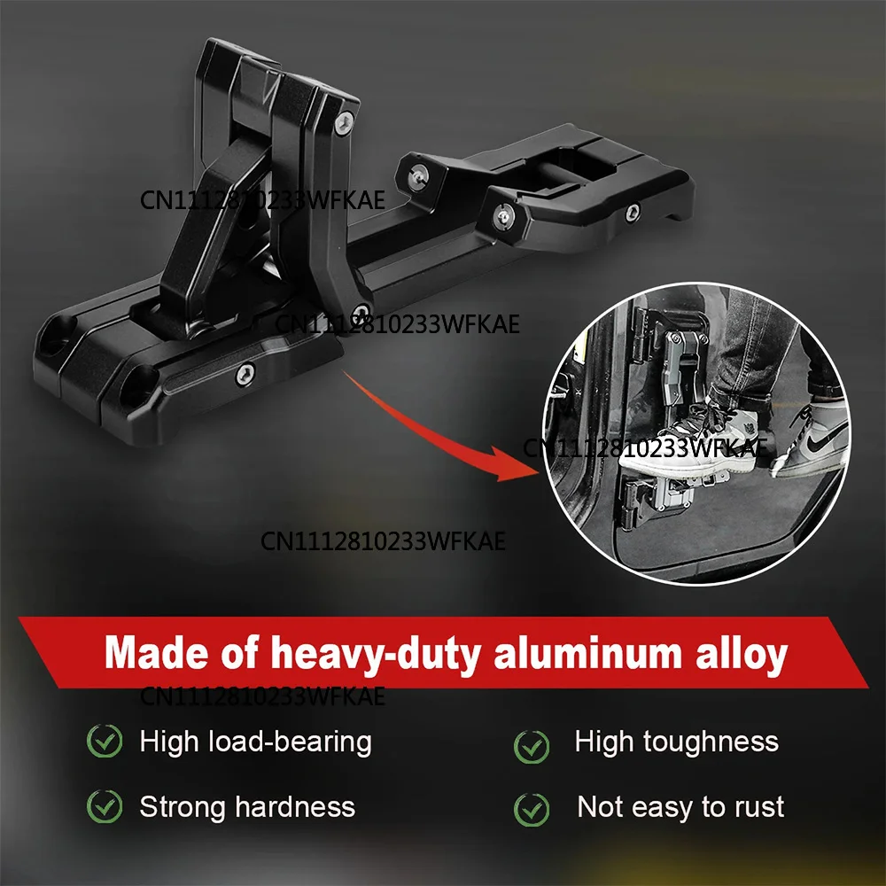 For Jeep Wrangler 2007-2018 JK JKU 2018-2020 JL JLU Door Hinge Step Aluminum Folding Foot Pedal Compatible - view 6