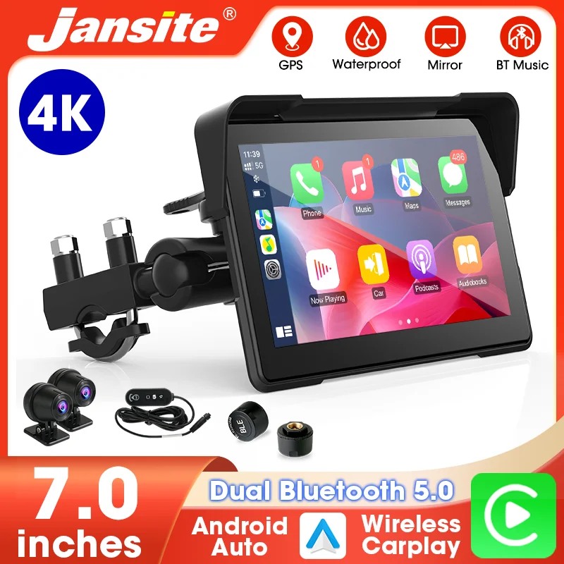 jansite-50-70-inch-motorcycle-4k-dvr-carplay-screen-gps-navigation-rearview-cameras-recorder-ipx7-waterproof-moto-monitor-tpms