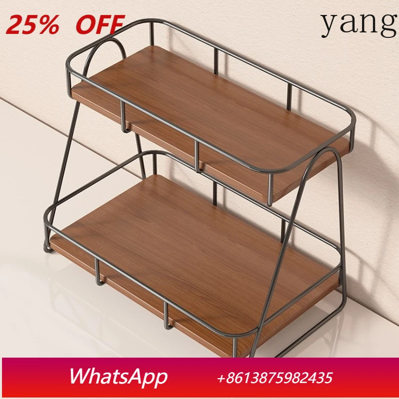 

LTT Desktop Shelf Cosmetics Storage Display Rack Dresser Tray Wooden Rack
