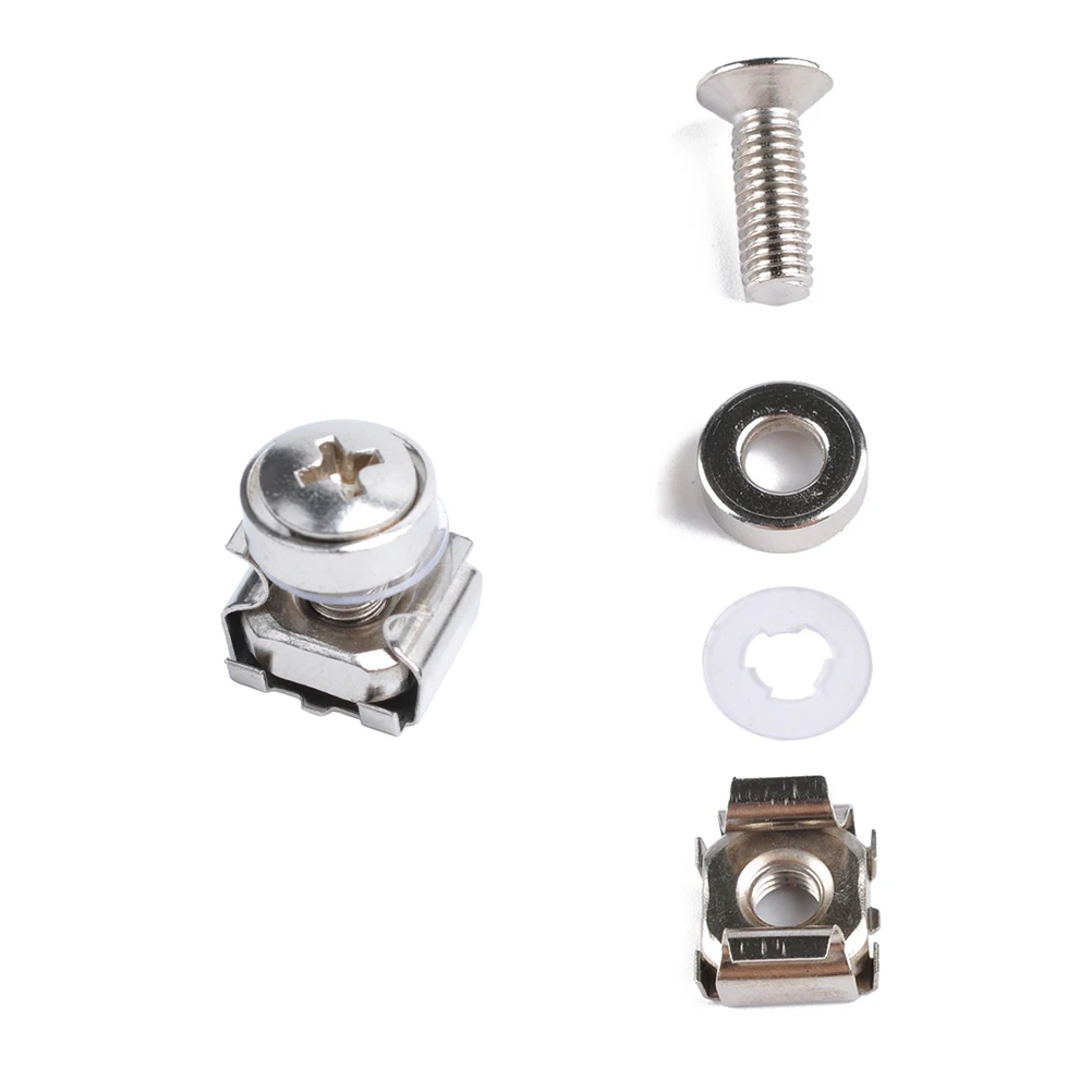 

Square Hole Nut Screw Slot Nuts Server Rack Cage Washer Cabinet Iron Durable Nickel Plated Rust Resistant Lightweight