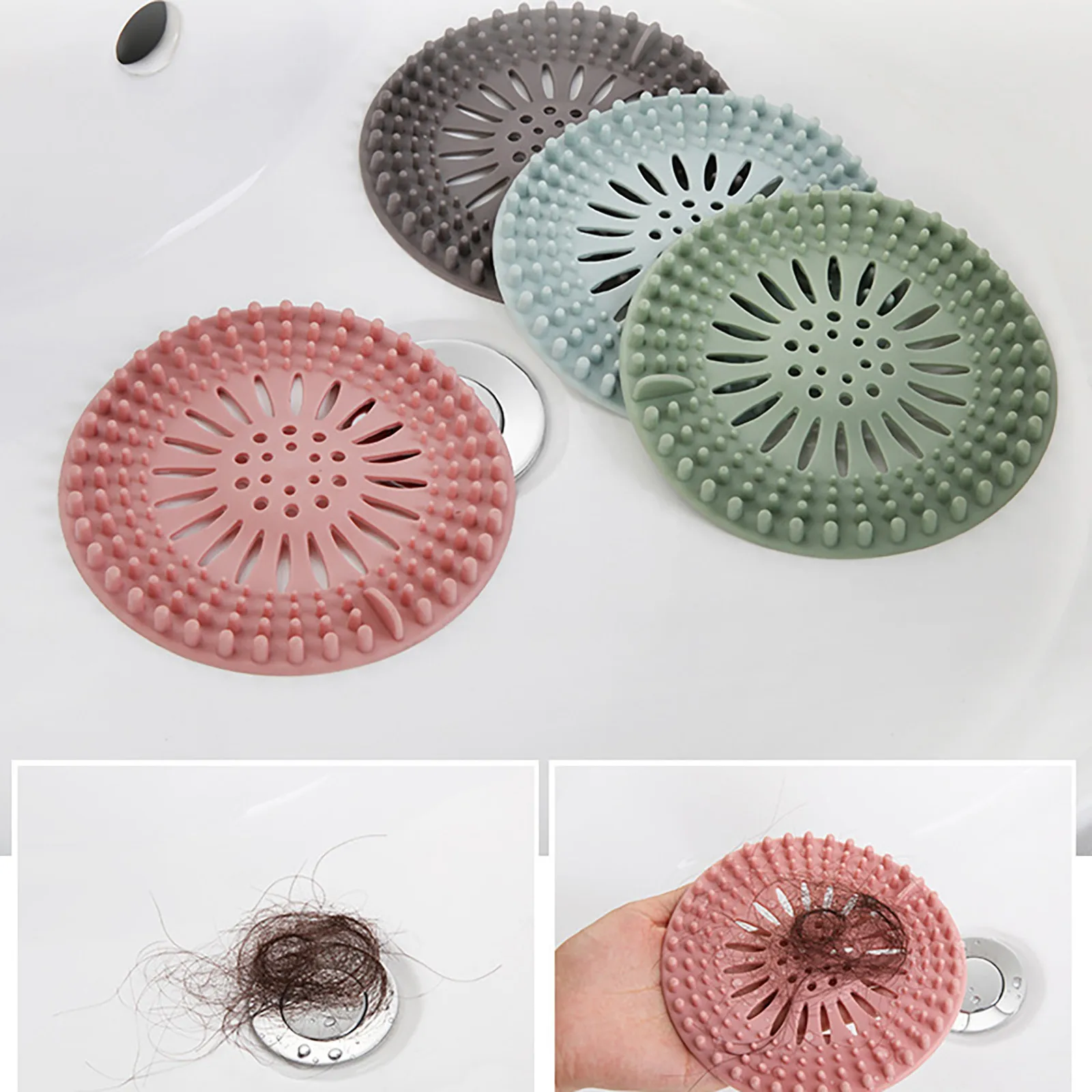 Sink Drain Strainer Hair Catchers Rubber Shower Bathtub Floor Filter Water Stopper Silicone Bathroom Kitchen Deodorant Plug