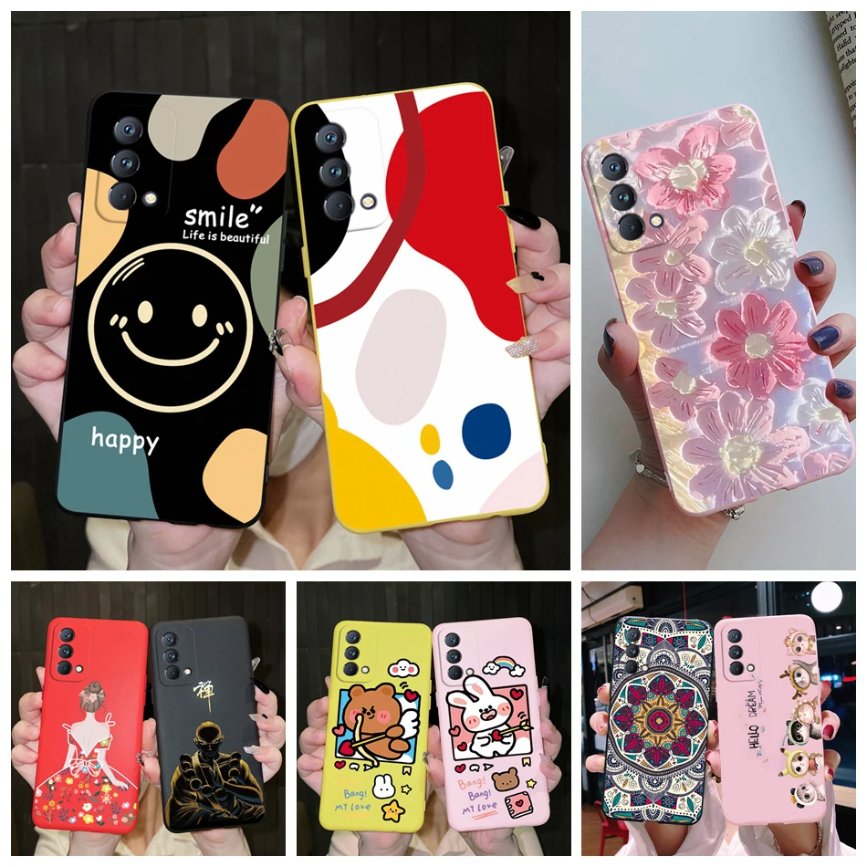 For Realme GT Master Edition Case Q3 Pro Carnival Flower Back Cover Soft TPU Phone Case Fundas For Oppo Realme GT Master Edition