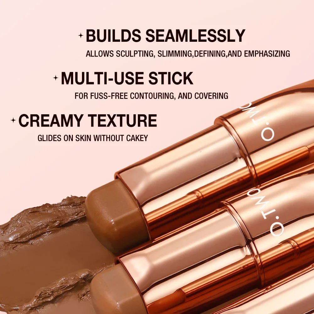 O.TWO.O Contour Stick Cream Long-wear Lightweight Brighten Stick Easy to Sculpt Face Concealer Bronzer Contouring Makeup Pen