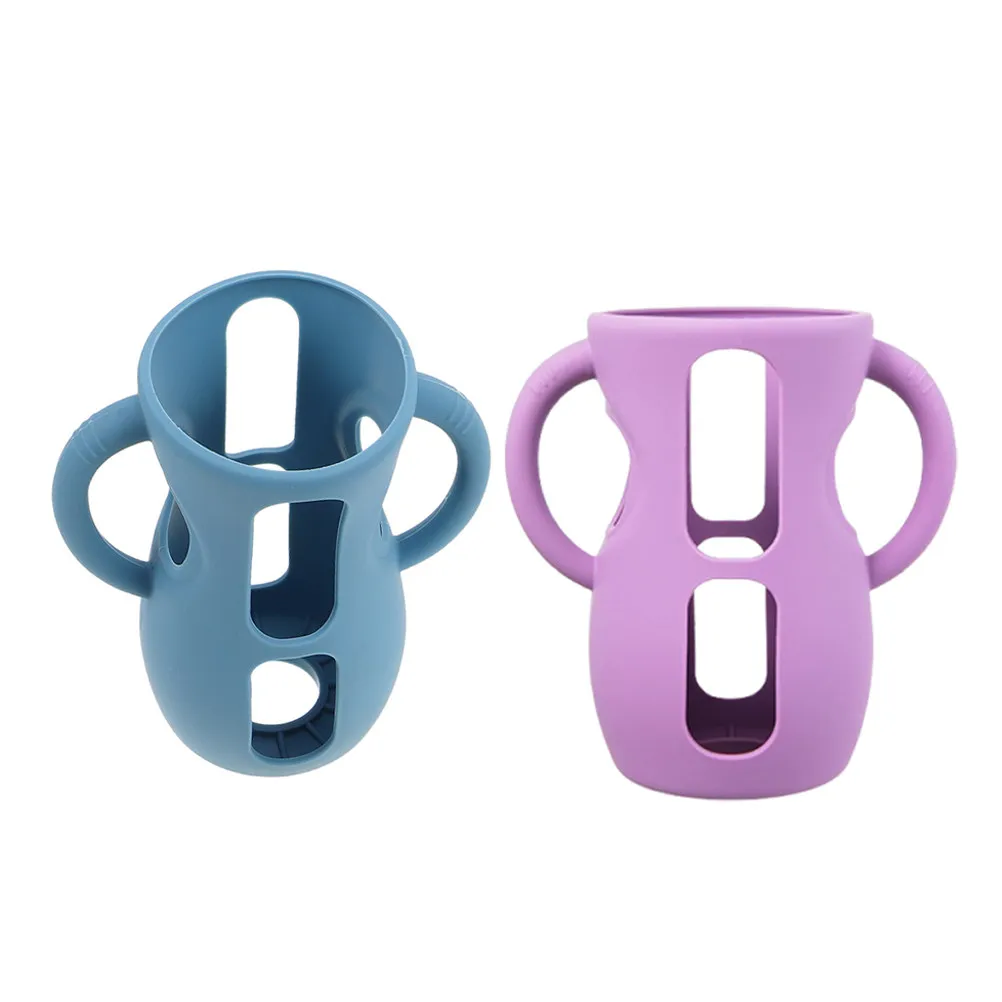 2Pcs Silicone Baby Bottle Covers Universal Compatibility Newborn Bottle Protector Soft Flexible Easy Clean Leak Prevention Milk