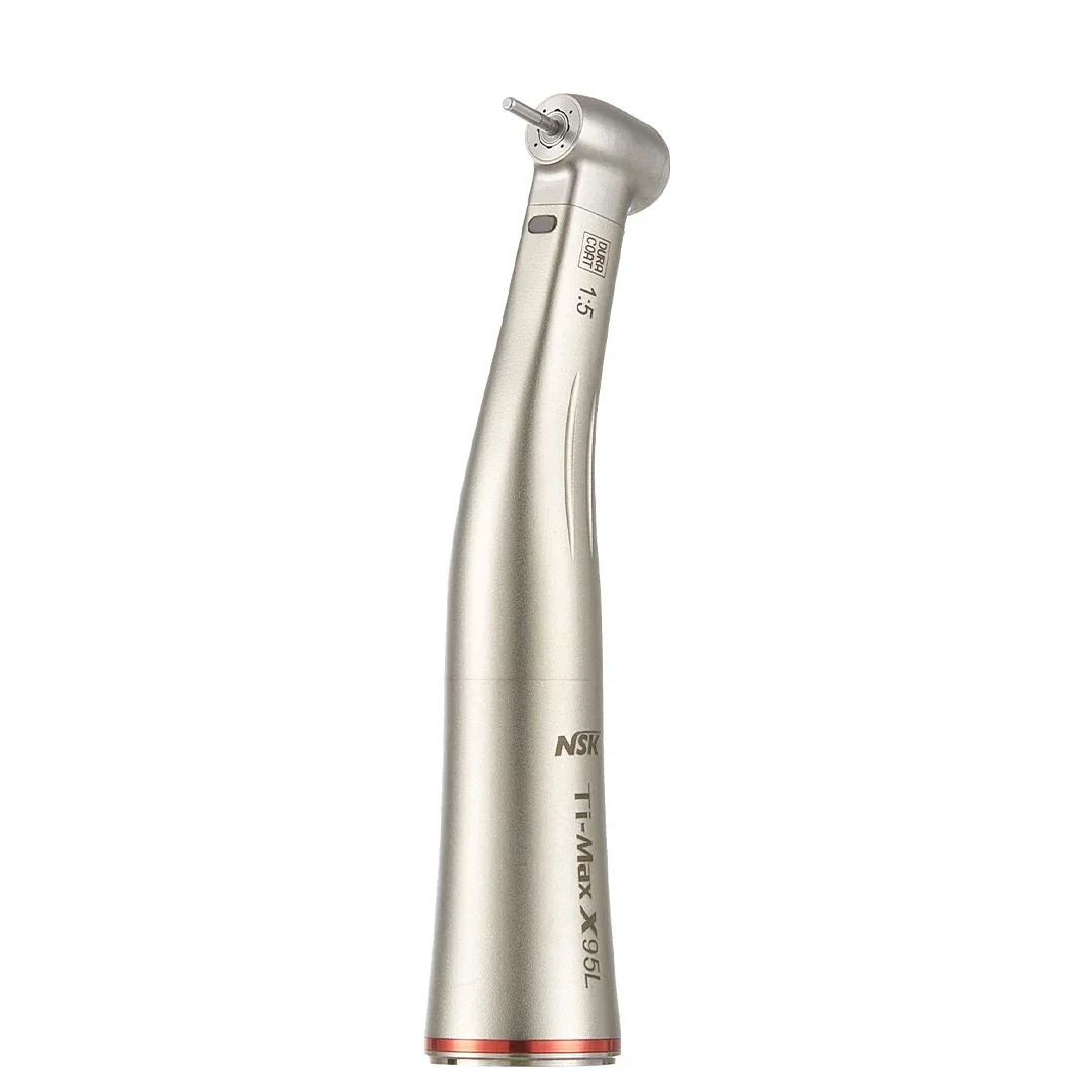 NSK Ti Max X95L contraangulo Dental 1:5 Increasing Speed Handpiece Against Contra Angle LED Optic Fiber Quattro Spray Red Rings