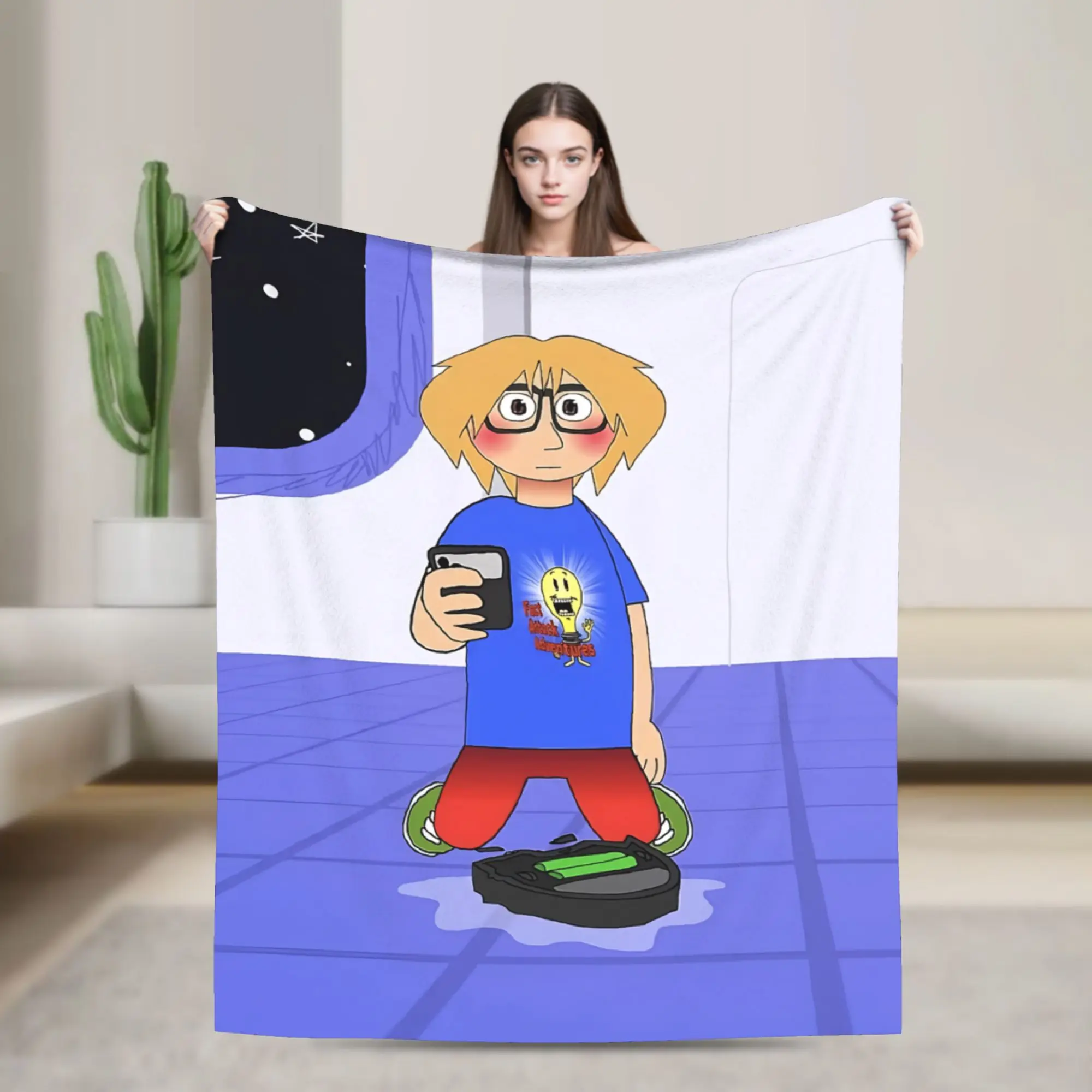 F-Fact A-Attack Adventures Blankets Flannel  Cozy Soft Throw Blankets for Bed Bedspread