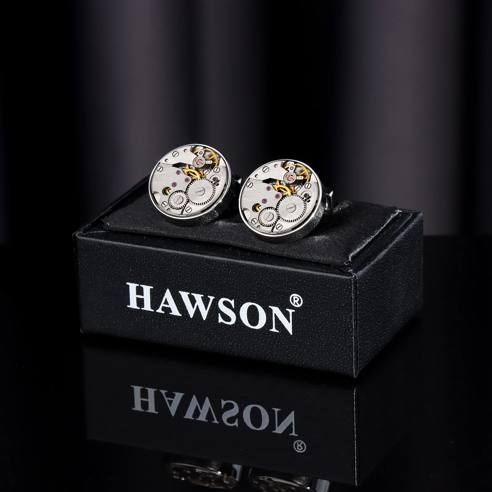 HAWSON Brand Gift Cufflinks Items Watch Non-Movement Cuff Links Wedding Jewelry Brand cuff button watch Mechanical movement cuff