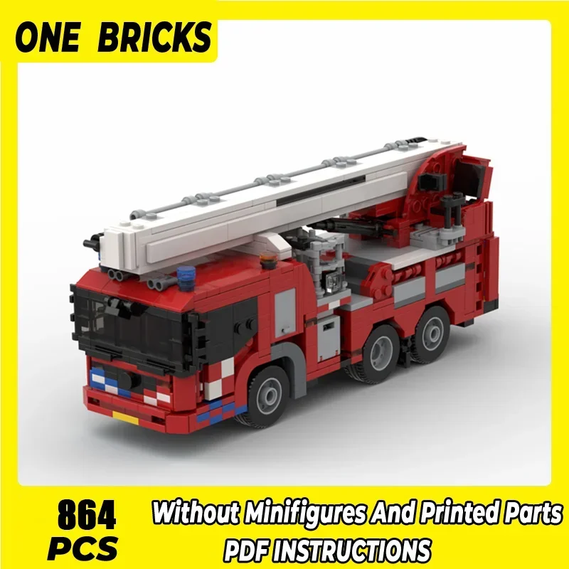 

Moc Building Bricks Car Model Dutch Fire Truck Aerial Platform Elevator Technology Blocks Gifts Christmas Toys DIY Sets Assembly