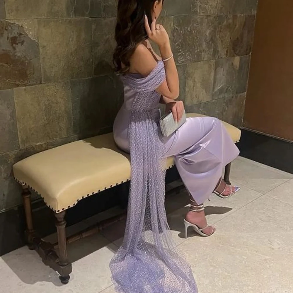 Sparkle Sheath Anke Length Evening Dresses Sequin Vertically Tulle Formal Occasion Gown فساتين نسائيه vestidos de 15 quinceañera